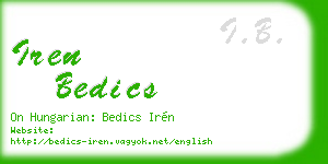 iren bedics business card
